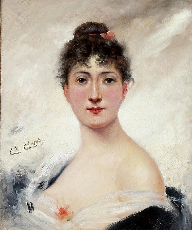 Charles Joshua Chaplin - Ritratto di giovane donna elegante